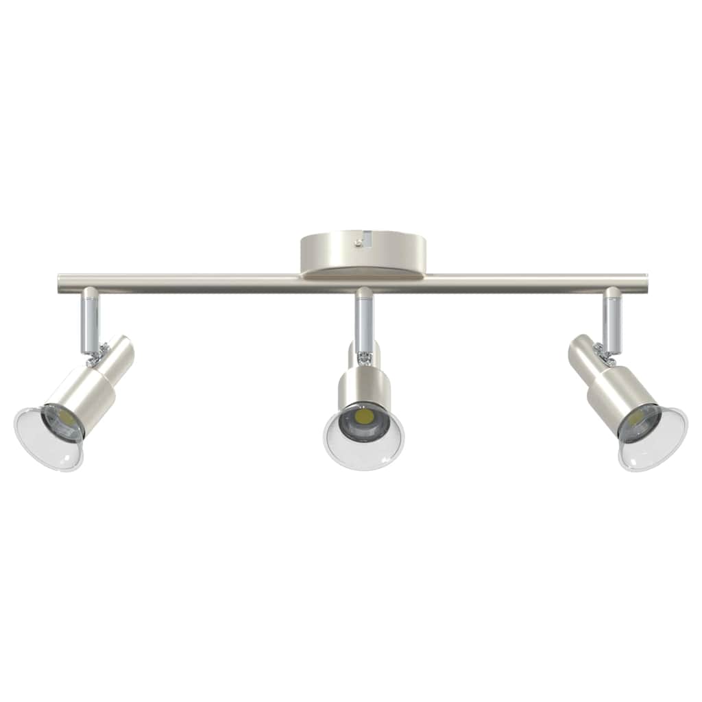 Ceiling Spotlight with Adjustable Spotlights Nickel Finish 39 x 10.5 x 10.5 cm Steel