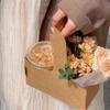 20 шт. Цветочные подарочные пакеты, букет, крафт-бумажные пакеты с ручкой, коричневая цветочная упаковка, упаковочная коробка для женщин, Валентина, День матери, свадебный подарок, декор