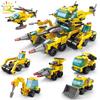 461pcs 6in1 City Engineering Drill Truck Model Building Blocks Bulldozer Crane Car Brick Set Children Construction Toy