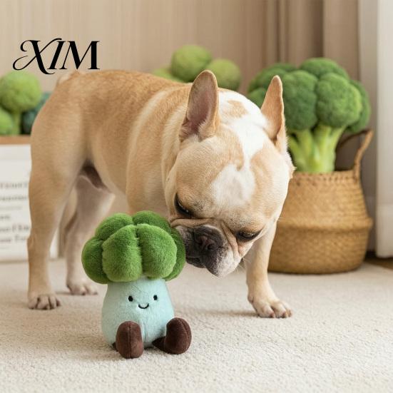 Soft Chew Toys for Puppies Plush Cauliflower Dog Toy, Interactive Squeaky Stuffed Toy Small And Medium Dogs, Puppy Teething Pet Boredom Buster