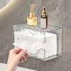 Multipurpose Tissue Box Transparent Rectangular Tissue Storage Box Bathroom Wall Mounted Toilet Paper Case Desktop Napkin Box