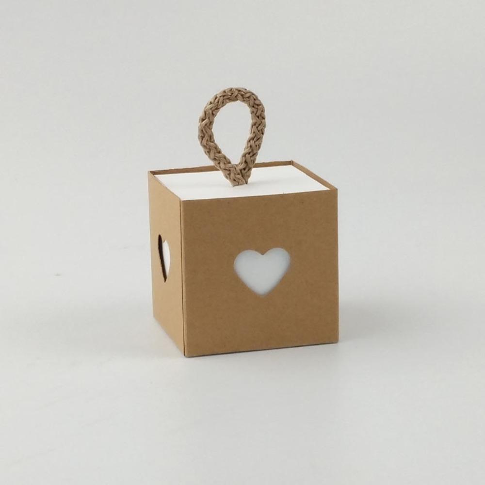 10pcs White & Brown Heart Chocolate Candy Boxes Mini Gift Packaging Boxes  Baby Shower
