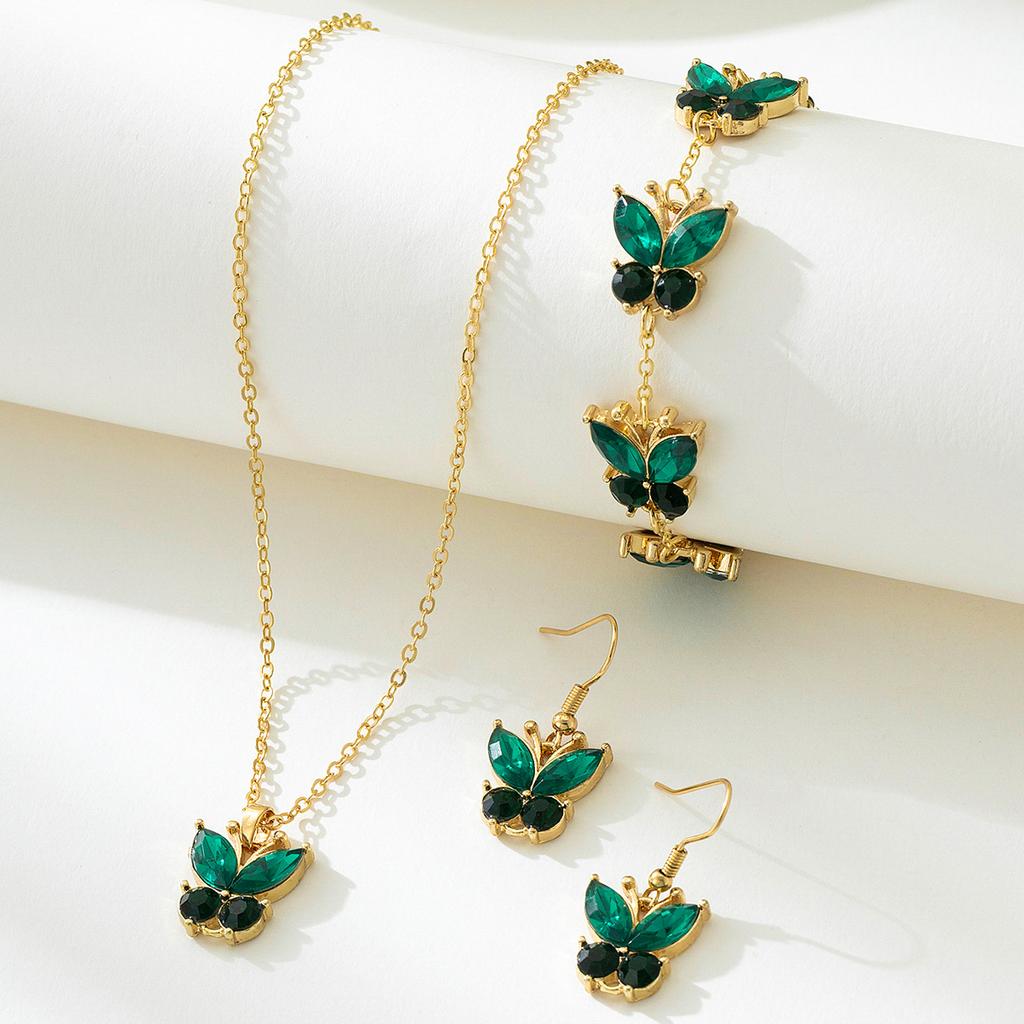 Комплект из ожерелья, браслета и сережек «Бабочка»