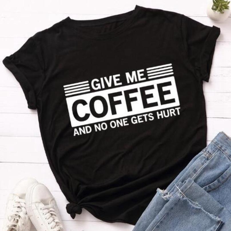 Exquisite Casual Lady Loose Cotton Round Neck T-shirt Top Plus Size Funny Letter Print T Shirt