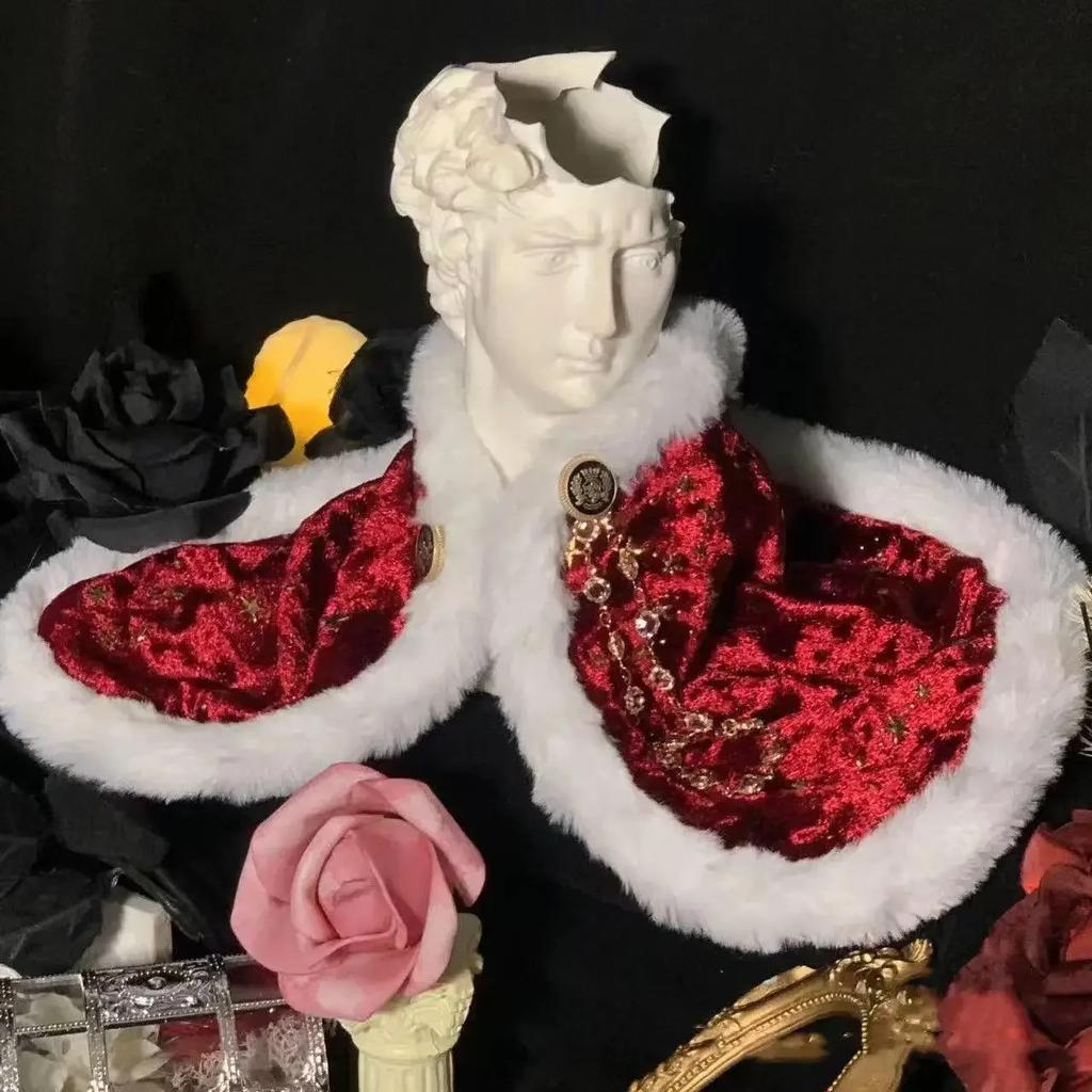 Блестящий Ретро 20 см Хлопковый Наряд для Куклы Костюм Сделай Сам Нарядный Плащ Мобильные Наборы Корона Набор Красного Пламени с Драгоценными Камнями Игрушки для Детей Подарки