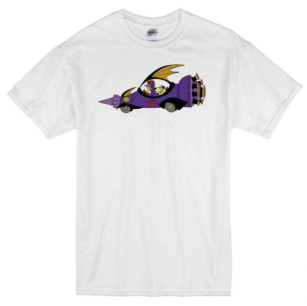 DICK DASTARDLY MUTTLEY WACKY RACES CARTOON ANIMATED RETRO TV WHITE T-shirt