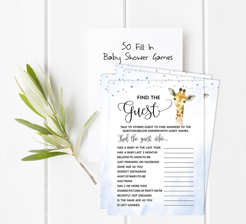 Inkdotpot Игровой набор для детского душа из 50 игр BabyA AlphabetA ABCA Game Giraffe Jungle Animals Party