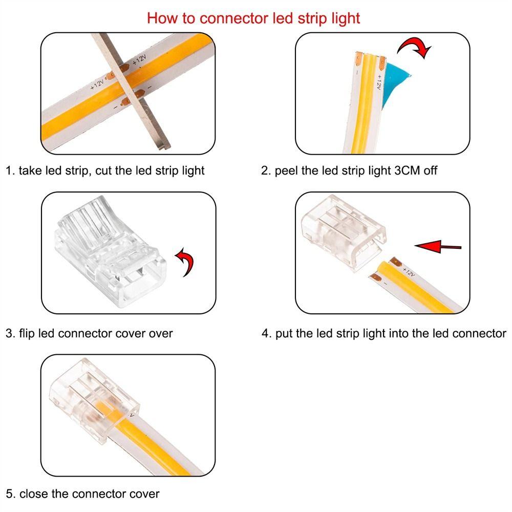 10mm Corner Connectors Lights Fixed Clamp LED Connectors LED Strip Connector COB Strip Connector