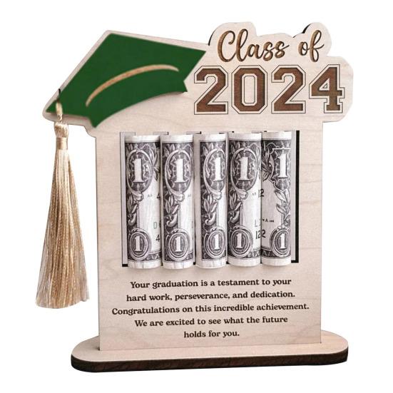 Органайзер для денег на выпускной, держатель для денег, украшение для рабочего стола, стабильный, с гладкими краями, без заусенцев, деревянный орнамент, аксессуары для вечеринок