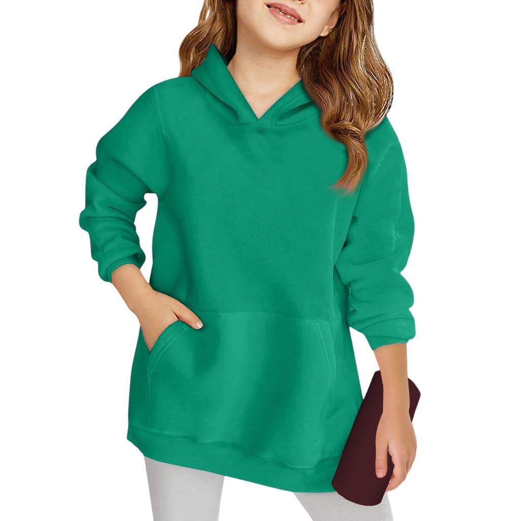 Зимние однотонные толстовки с капюшоном и длинными рукавами для мальчиков и девочек