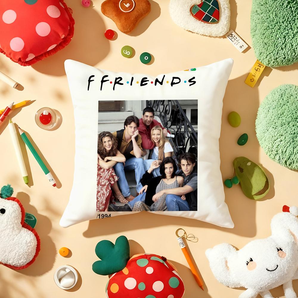 Classic TV Show FFriends Cushion Cover Plush Fabric Soft DoubleSided Printed Sofa Warm Winter Home Gift Pillow Cover