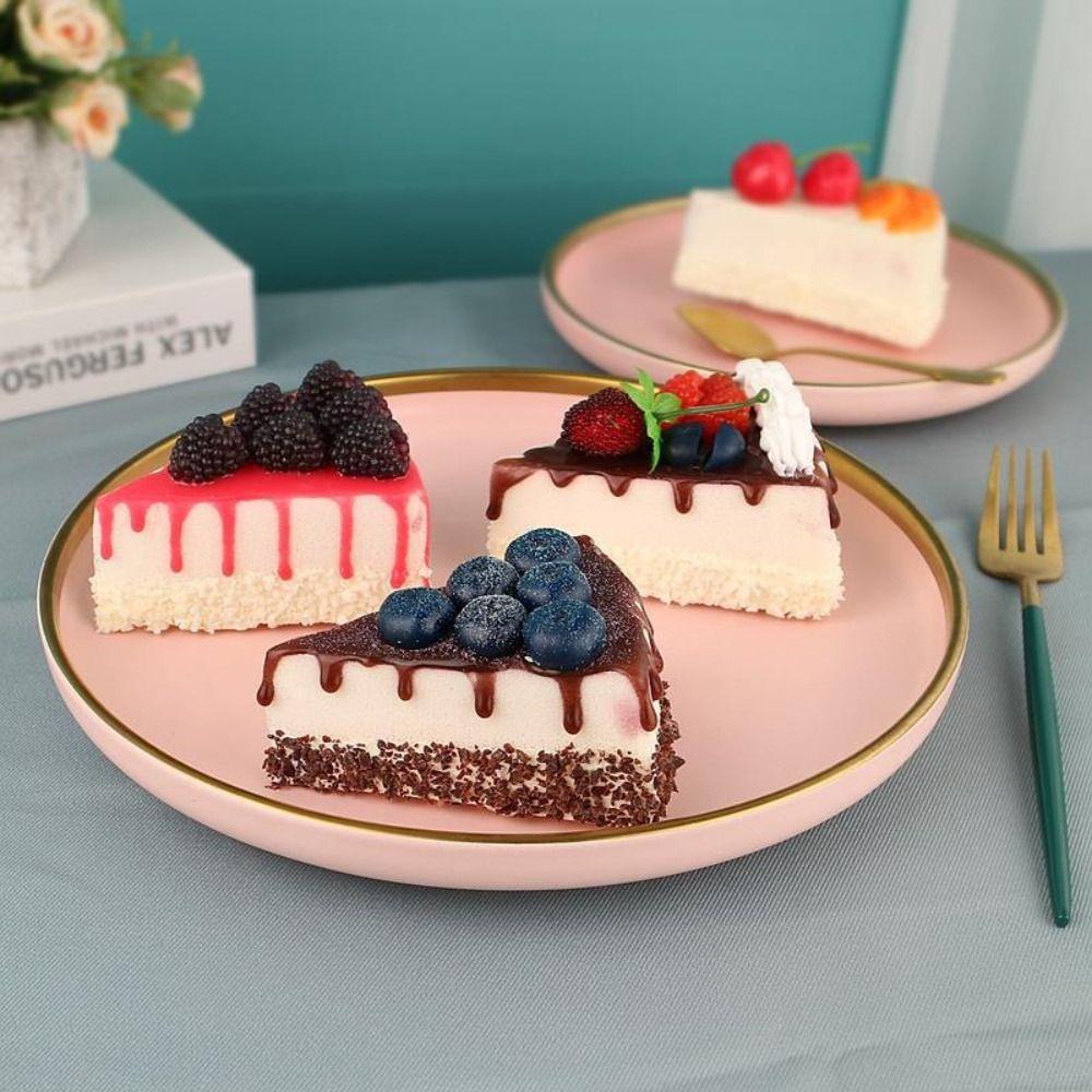 Triangular Cake Cake Model PU Material Kids Toys Creative Simulation Cake Party Decoration