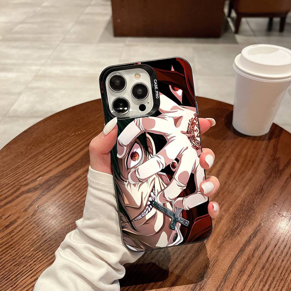 Чехол для телефона Hellsing в стиле аниме ужасов для iPhone 17 16 15 14 13 12 11 Pro Max Plus Pro Цветной корпус