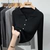 Women's Lapel Long Sleeve Button-Down Knitted Top