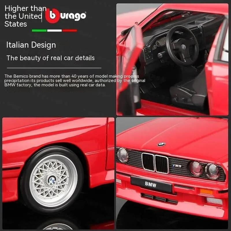 Бураго 1:24 BMW M3 1988 Детский автомобиль 21100W Белый
