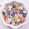 50pcs Resin 10mm Colorful 3D Ceramic Flower Flatback Nail Gems Stones Scrapbook Wedding DIY Applique Decor Craft Supplies