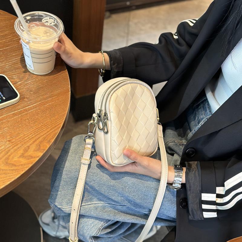 Кожаная сумка на одно плечо, кожаная сумка кроссбоди в форме ромба, модная и универсальная мини-сумка большой вместимости для телефона