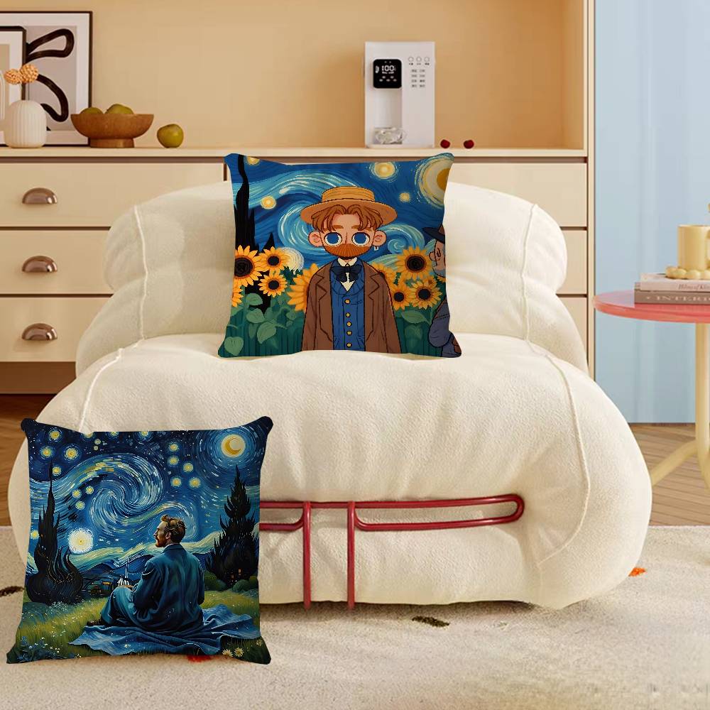 Подушка V-Van G-Gogh Аниме Подушка Диван Кровать Подушка для головы Наволочка Чехол на подушку 45x45 см Мода