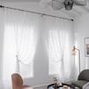 Кружевная занавеска из марли, готовая основа, трикотажная пряжа, французская, корейская, американская, пасторальная, белая, марлевая занавеска, занавеска для двери, эркер, спальня