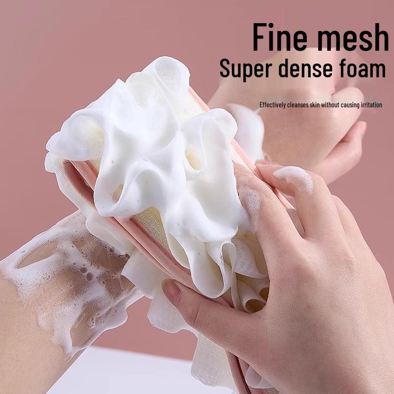 Отшелушивающее банное полотенце: Мощная щетка для спины, удаляющая грязь - Длинная полоска-щетка для самостоятельного использования