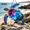 Ocean Themed Gifts for Women Sea Turtle Suncatcher, Acrylic Window Hanging Ornament, Faux Stained Glass Decorative Pendants Coastal Decor Lovers,