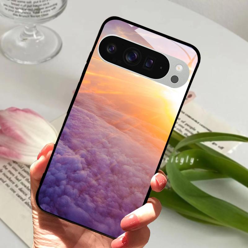 Модный Стеклянный Чехол для Google Pixel 8a Чехол Pixel8 Pro Жесткий ПК Закаленное Стекло Черный Чехол для Телефона Для GOOGLE PIXEL 8 Защитные Чехлы