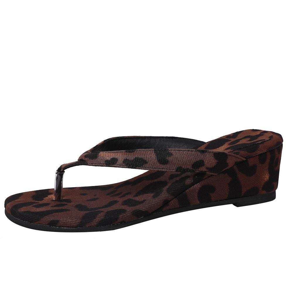 Wedge Heel Pinch Foot Flip-flops Women's Outer Wear Spring New Muffin Thick Sole Heightening Casual Sandals Women