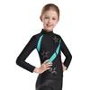 Girls Shiny Rhinestone Star Sports Top Contrast Color Long Sleeve Stand Collar Zipper Sweatshirt Gymnastics Wear