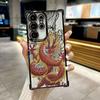 Чехол-футляр God Black Dragon Cyan для телефона Samsung S26 Ultra Для Galaxy S25 FE S26 S24 S23 S22 S21 Ultra S20 Plus 5G Прозрачная крышка