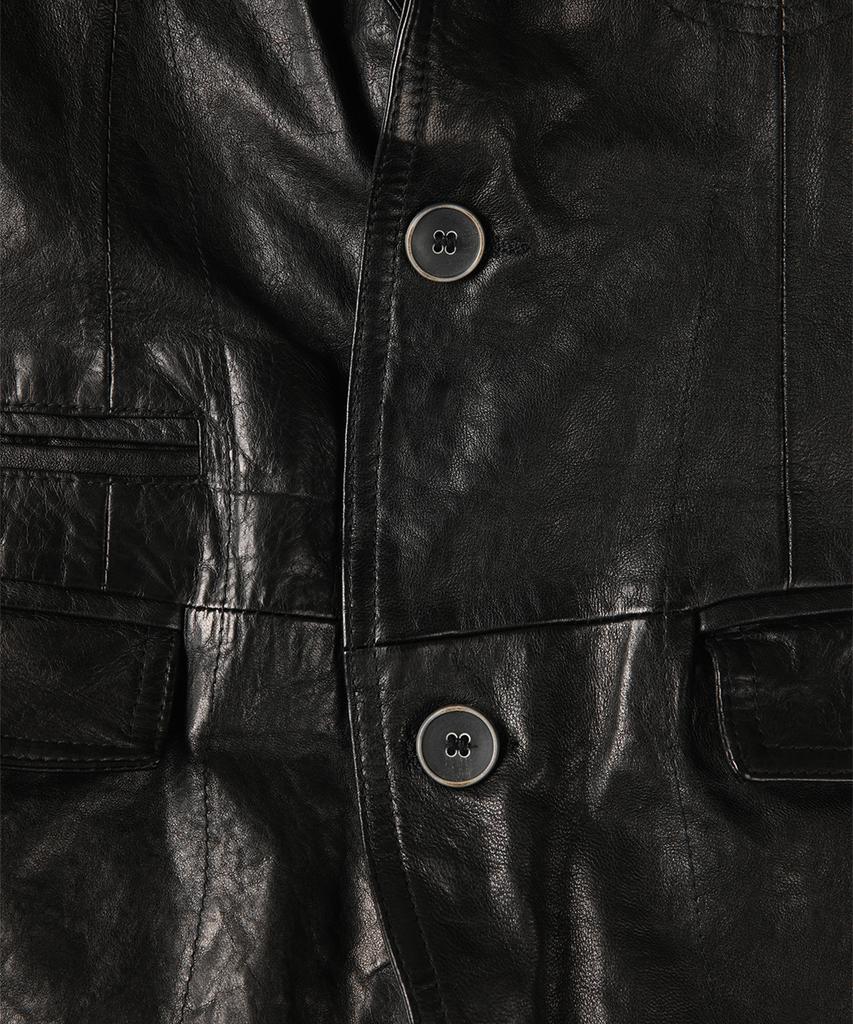 Panicale Black Vintage Lambskin Leather Blazer