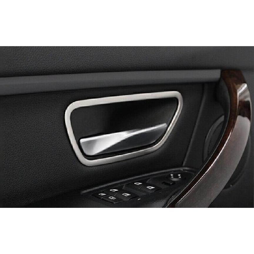 For BMW 3 4 Series M3 M4 2013-2019 Silver Steel Inner Door Handle Frame Trim