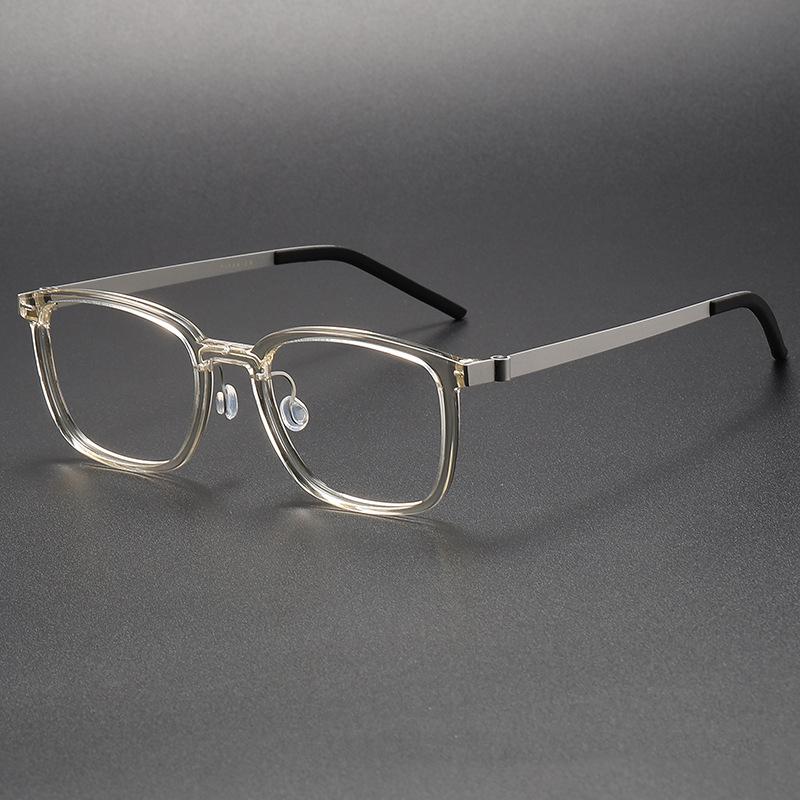 Top Quality Acetate Titanium Optical Glasses Frames Men Women Luxury Brand Square Prescription Eyeglass Frame Computer Eyewear
