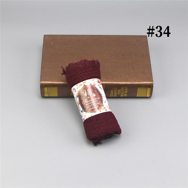 Wholesale Price 70*180cm Women Muslim Crinkle Hijab Scarf Femme Musulman Soft Cotton Headscarf Islamic Hijab Shawls and Wraps