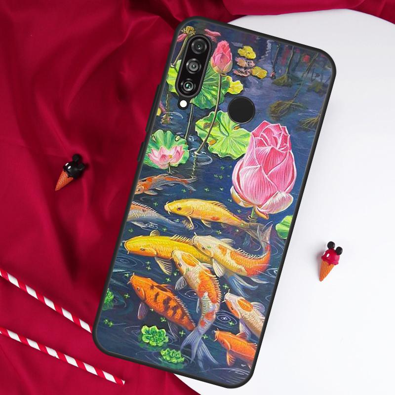 Картина с рыбой Кои для Huawei Nova Y61 Y91 Y73 Y72 Y90 Y70 Y60 12s 12i 11i 8i 9 10 SE P60 P30 Pro P40 Lite Чехол
