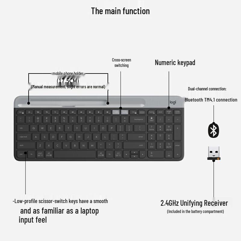 Беспроводная клавиатура Logitech K580 Slim для работы с несколькими устройствами