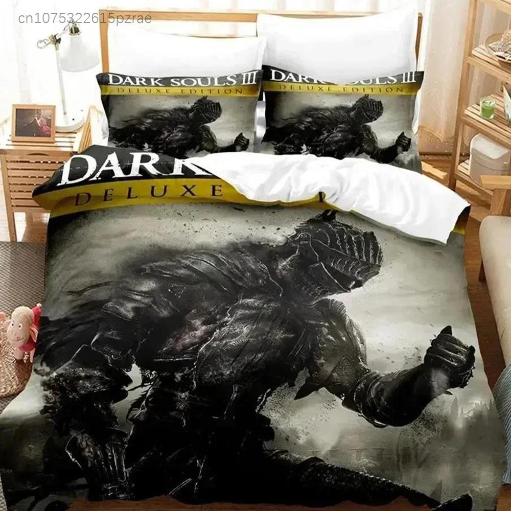 3D Print Game Dark Souls Bedding Set Duvet Cover Bed Set Quilt Cover Pillowcase Comforter King Queen Size Boys Adult Bedding Set
