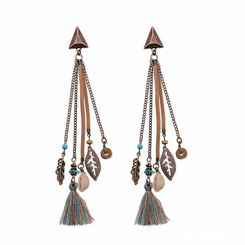 Bohemian Ethnic Tassel Earrings - Tribal Style for Holiday Travel Photography