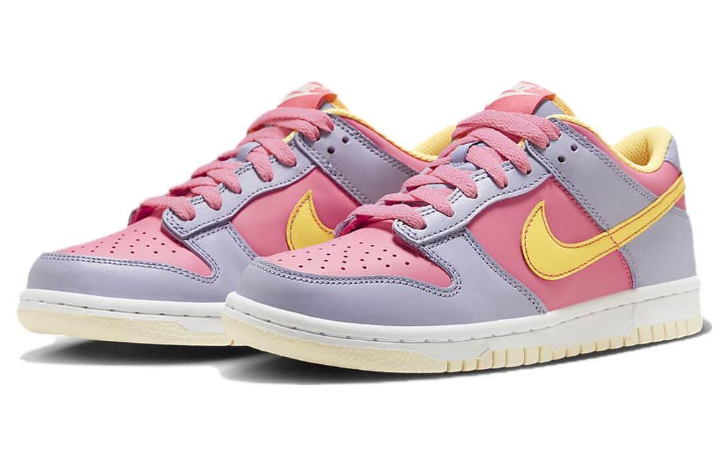 Nike Кроссовки Dunk Low Розово-фиолетовые с оранжевой лазерной отделкой GS DH9765-500