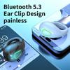 Ear Clip Headphone Wireless Bluetooth 5.3 Headset Waterproof Sports Earphone HiFi Stereo Earbud with Microphone