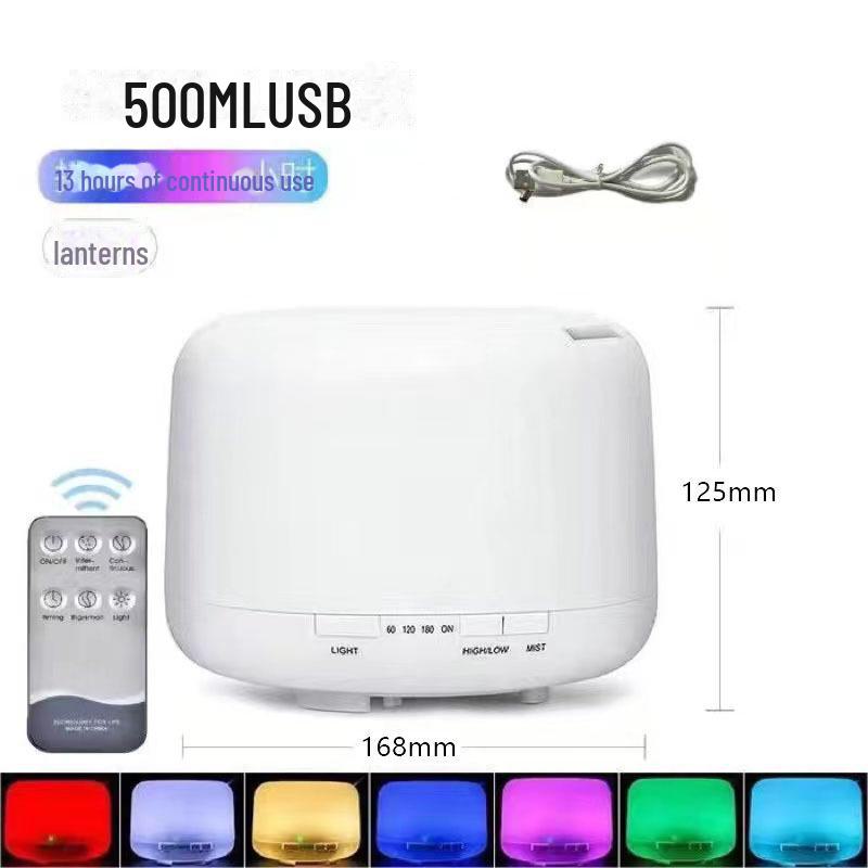 Ультразвуковой ароматерапевтический диффузор и увлажнитель воздуха MUJI объемом 500 мл с пультом дистанционного управления и лампой с эфирным маслом для дома или спальни.