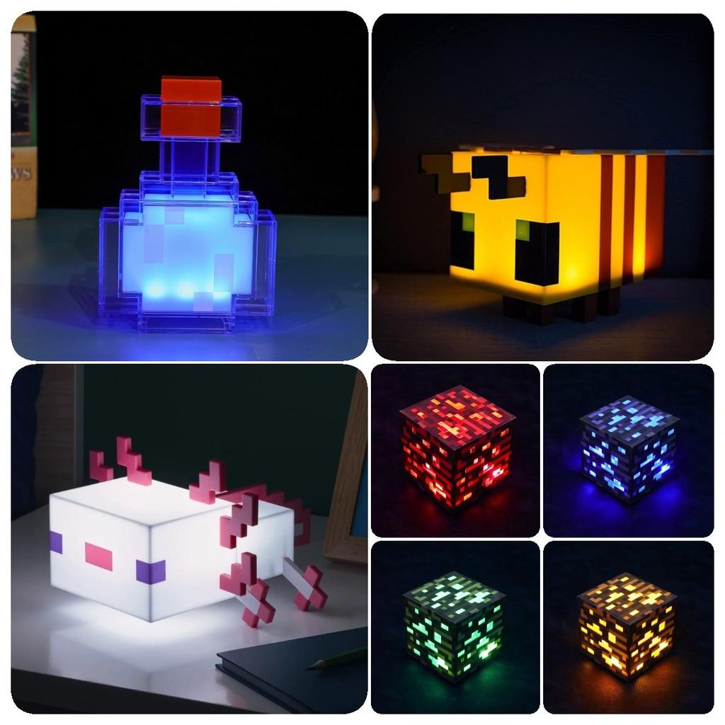 Minecraft Night Light Bottle Bee Salamander Creeper Building Block Lamp Gift
