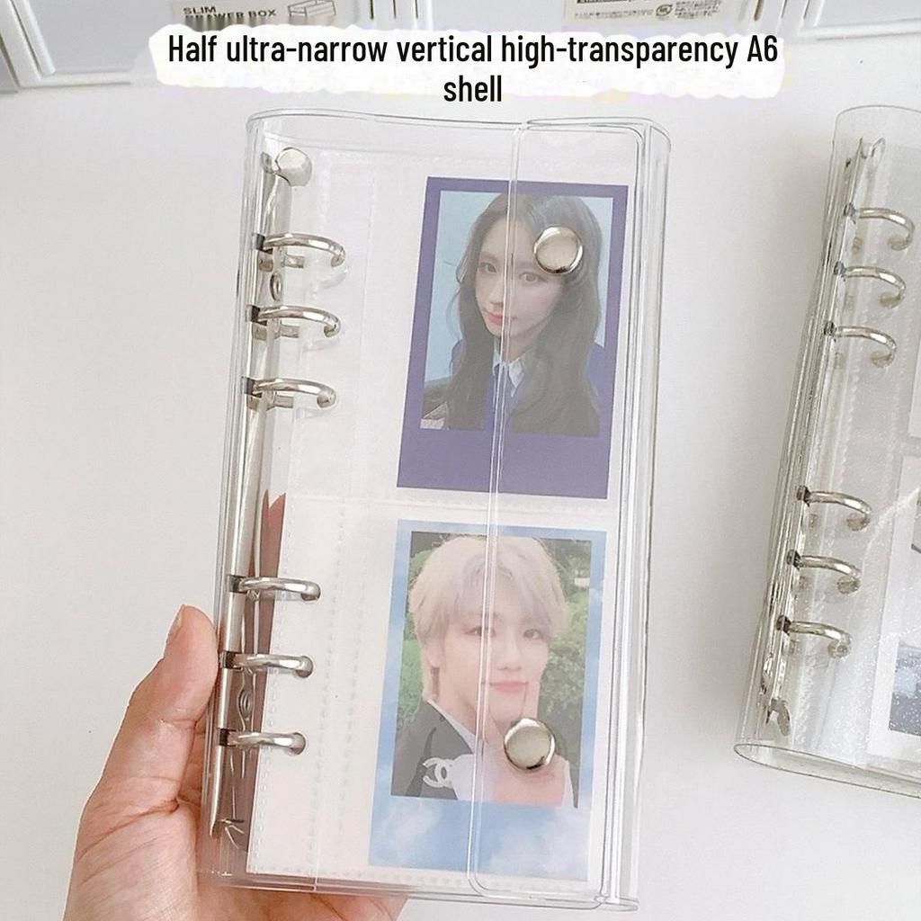 Ultra-Narrow A6 Loose-Leaf Notebook Replacement Pages with Grid & 3-Inch Storage Pockets