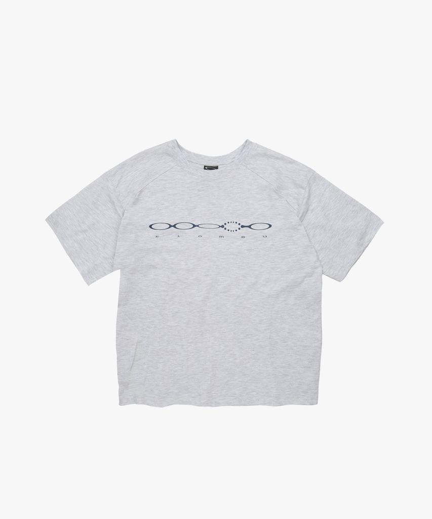 Белая меланжевая футболка с коротким рукавом Liomeu Double Cut Washed