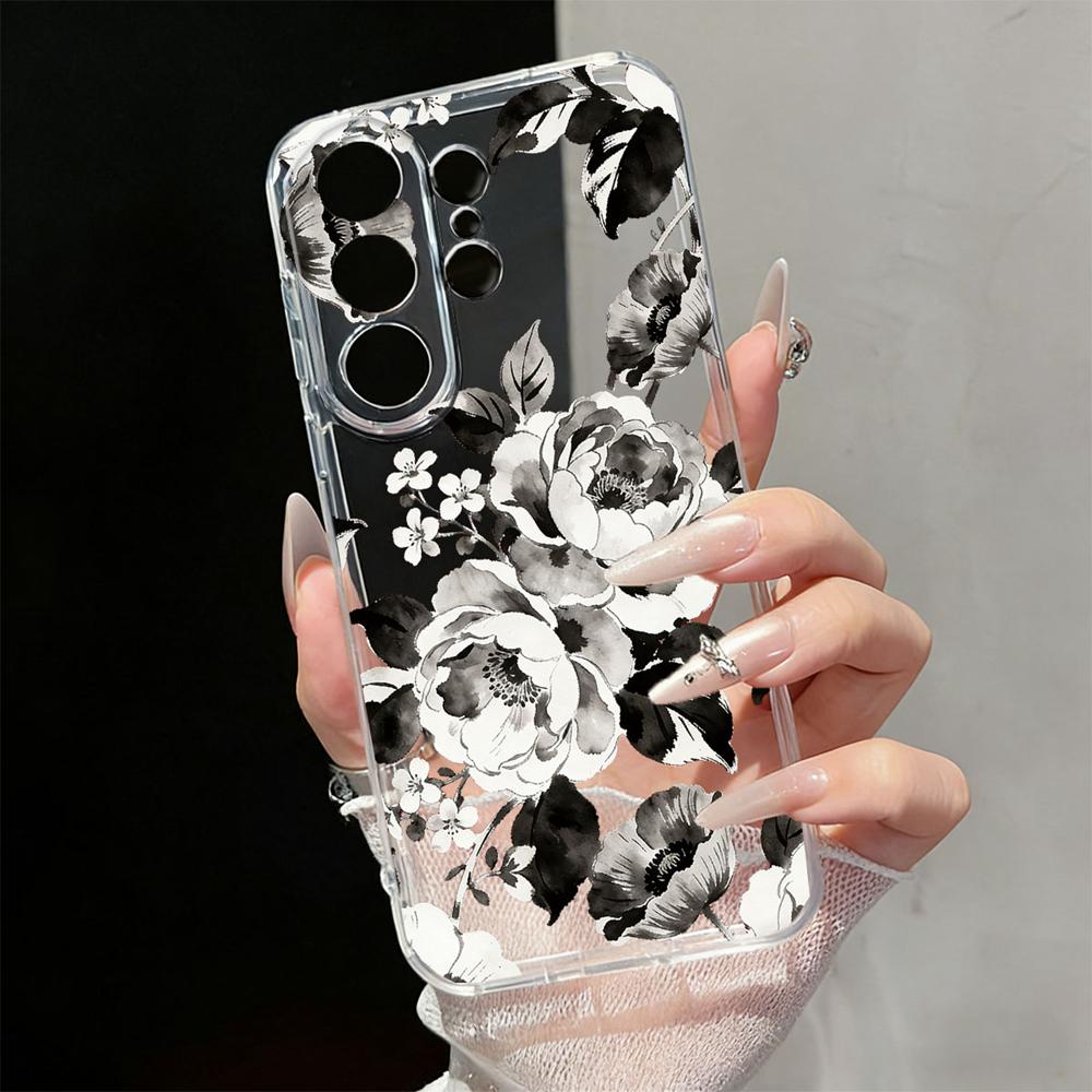 Милый Цветочный Прозрачный Чехол с Ромашками для Samsung Galaxy S26 S25 S23 S22 Ultra Plus Прозрачный Мягкий ТПУ Ударопрочный Цветочный Чехол