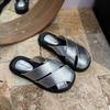 Мода 2025 Новые лоферы-шлепанцы с закрытым носком Женские Новые Летние Сексуальные Низкие Сандалии Повседневные Нескользящие Базовые Римские Слайды Модная Женская Обувь