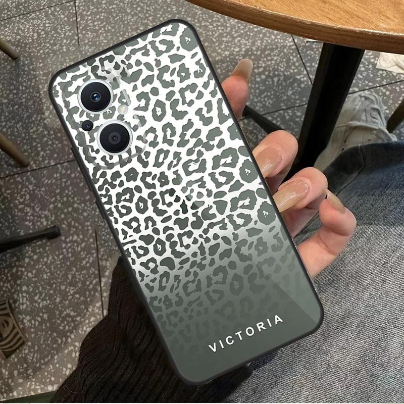Персонализированный чехол с леопардовым принтом Initials Skin для OPPO Find X6 Pro X3 X2 Neo X5 Lite OPPO Reno 6 Lite 4 5 7 8 10 8T 5Z 2Z 4Z Coque