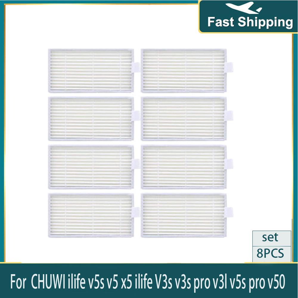 For  ilife V55 V50 V5 V5s V3 V3s V55 Pro X5 Sponge Hepa Filter Accessories Robot Vacuum Cleaner Parts Replacement Kits