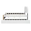 140*200Cm flat bed, upholstered, with practical pull-out rolling bed, minimalist design, white