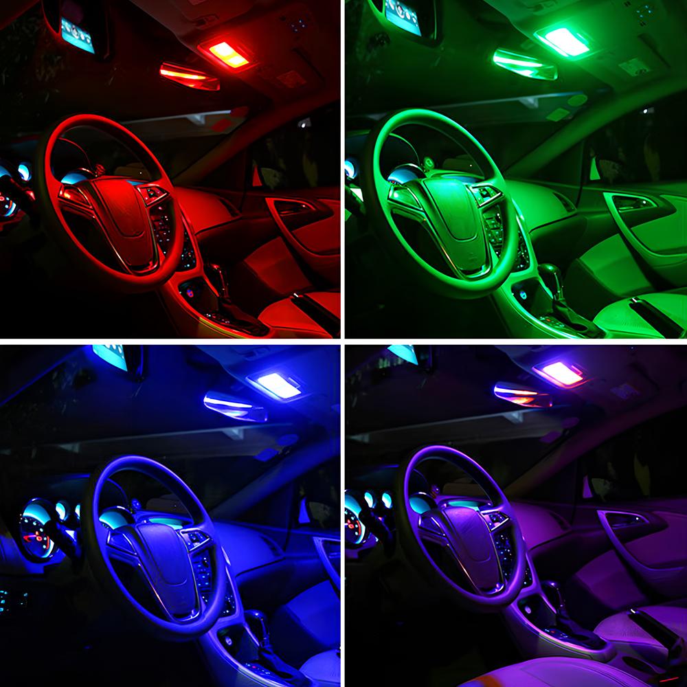 T10 RGB 12Led 15Led 24Led 36Led Автомобильный светодиодный пульт дистанционного управления RGB Автомобильный светодиодный светильник Панель для салона автомобиля Светильники для чтения Купол гирлянда BA9S Адаптер DC 12 В Свет