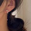 Delicate Shining Crystal Zircon Titanium Steel Hoop Earrings Piercing Ear Clips Minimalist Fashion Jewelry For Women Party Gifts
